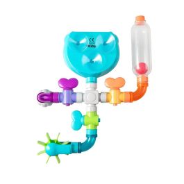 Nûby CRAZY TUBES Juguete de Baño para Bebés 18m+ Set 10 Piezas con Tubos Conectables, Ducha Rociadora, Molino y Bola Flotante