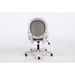 Silla Home Office DKD Home Decor Gris Claro Blanco 50 x 88 x 52 cm