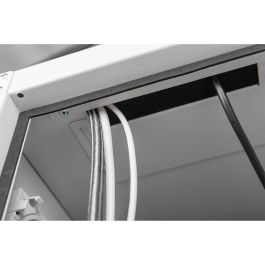 Digitus PC Schrank para Computergehäuse con Puerta de Cristal, Incluye Ventilador y Ruedas, Color Gris RAL 7035