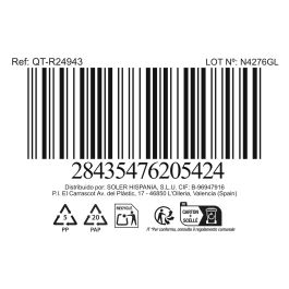 Quttin Fiambrera Hermética 1.3L, 20.5 cm, Ideal para Almacenar Alimentos (6 Unidades)
