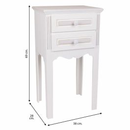 Mesita de Noche Alexandra House Living Blanco 28 x 69 x 38 cm