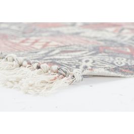 DKD Home Decor Alfombra Árabe Patchwork Algodón Poliéster Multicolor Beige 135x60x1 cm (4 Unidades)