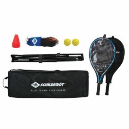 Schildkröt Fun Sports SCH4000885709865 - Mochila de Tenis para 2 Raquetas, Fundas, 2 Pelotas Espuma Ø7mm, Red Autoportante 75x300 cm y 6 Conos