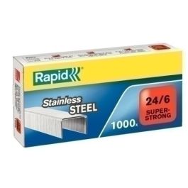 Grapas Rapid Super Strong 24/6 Mm. Acero Inoxidable Caja De 1000 (Set de 5) Precio: 79.49999959. SKU: B1J6YF3TXC