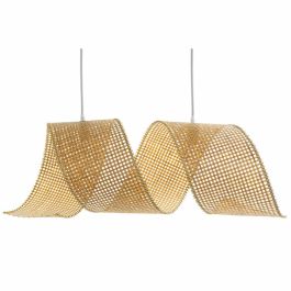 DKD Home Decor Lámpara Techo Balines Bambú Natural Ancho 80 cm Fondo 30 cm Alto 30 cm E27 para 2 Bombillas