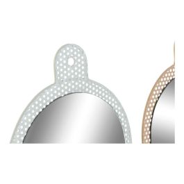 Espejo de pared DKD Home Decor Blanco Rosa 22 x 1,5 x 40 cm (2 Unidades) Espejo de pared DKD Home Decor Blanco Rosa 22 x 1,5 x 40 cm (2 Unidades)