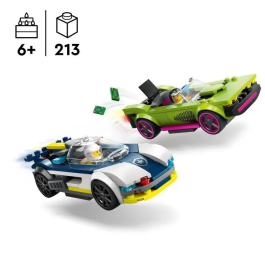 Lego 60415 City La Persecución entre el Coche de Policía y el Supercoche Juguete con Minifiguras Regalo para Niños