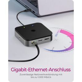 ICY BOX IB-DK408-C41 Docking Station USB4/Thunderbolt 4 7-en-1 PD 60W para PC/Mac, HDMI 2.1, DisplayPort 1.4, Ethernet