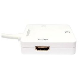LogiLink CV0045A Adaptador Mini DisplayPort a HDMI DVI DisplayPort Blanco 1080p
