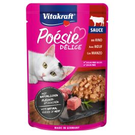 Vitakraft Poesie Delisauce Pouch Ternera 23x85gr Gatos Sin Azúcar Conservantes Colorantes Grain Free Precio: 30.9155. SKU: B1C68GYHDA
