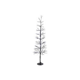DKD Home Decor Árbol de Navidad Moderno Negro de Metal con Luces LED Multicolor Integradas, 120 cm de Altura y 40x40 cm de Base
