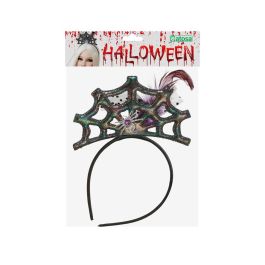 Diadema Halloween Telaraña Negro Mujer Adulto Disfraz Accesorios