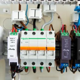 Shelly Pro 3EM 120A WLAN LAN Medidor de Consumo Eléctrico con 3 Pinzas de 120A y BT para Carril DIN