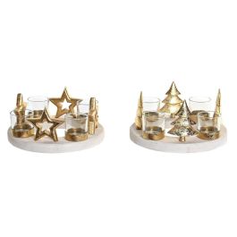 Portavela Navidad Moderna DKD Home Decor Dorado Natural 11.5 x 21 x 21 cm (2 Unidades) Precio: 41.7899999. SKU: B1G3P2XWW2