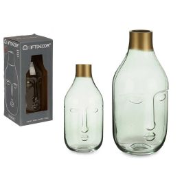 Jarrón de Cristal Cara Verde Giftdecor 11x24.5x12 cm (6 Unidades) Precio: 66.59000018. SKU: S3611790