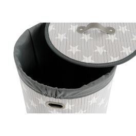 DKD Home Decor Cesta Ropa Tradicional Gris Blanco 38 x 60 x 38 cm Set de 3 (2 Unidades)