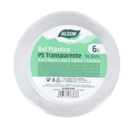 Algon Set 6 Bol Plástico Transparente 14.5 cm (24 Unidades)