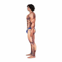 Disfraz culturista mono con relleno, bañador y placa de concursante talla one size Disfraz culturista mono con relleno, bañador y placa de concursante talla one size