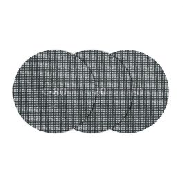 Wolfcraft Tejidos de Rejilla Adherentes Carburo de Silicio ø125 mm, Grano 80/120/220, Pack 5 uds