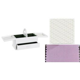 DKD Home Decor Joyero Romántico de MDF y Cristal Rosa Palo Blanco 17x24x30 cm Precio: 26.49999946. SKU: S3041701