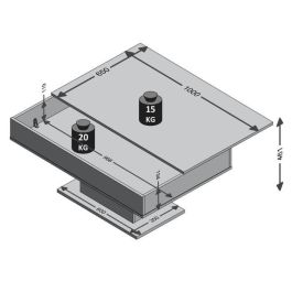 Mesa de centro bicolor con tapa corrediza - Decoración LA gris hormigón y blanco brillante - L100 x H46,1 x D65 cm - Fabricada en Alemania