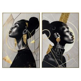 Lienzo Home ESPRIT Negro Dorado Poliestireno Lienzo Mujer 82 x 3,5 x 122 cm (2 Unidades) Precio: 197.59000041. SKU: B1D563VTW3