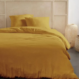 Today Juego de cama 123669 para 2 personas, 260x240cm, Gasa de algodón lisa - Ocre Precio: 49.50000011. SKU: B12KMN6EKC