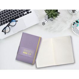 Cuaderno Con Gomilla Antartik Notes Tapa Dura A5 Hojas Cuadricula Morado Y Amarillo 100 Hojas 80 gr Fsc