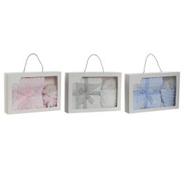 Peluche Manta Baby DKD Home Decor Azul Rosa 100 x 10 x 75 cm Set de 2 (3 Unidades)
