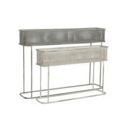 Macetero Vintage DKD Home Decor Gris Blanco 22 x 70 x 100 cm Set de 2 Macetero Vintage DKD Home Decor Gris Blanco 22 x 70 x 100 cm Set de 2