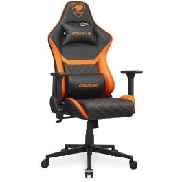 COUGAR Silla Gaming Armor One V2 Negro/Naranja, Piel Sintética, PVC, Reclinable, Altura Ajustable, Soporta hasta 120 kg