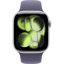 Apple MEU74ZRA Watch Series 11 GPS 42mm Caja Aluminio Plateada Correa Deportiva Morado Niebla M/L