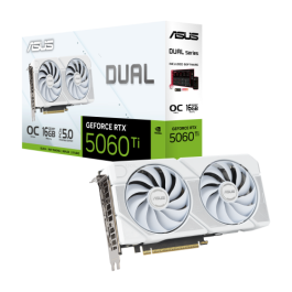 ASUS RTX5060TI-O16G-WHITE NVIDIA GeForce RTX 5060 Ti 16 GB GDDR7 Tarjeta Gráfica Blanca con 2 Ventiladores