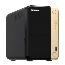 QNAP TS-264 NAS Torre Procesador Intel Celeron N5095 2.5GbE Ethernet 8GB RAM Negro/Oro