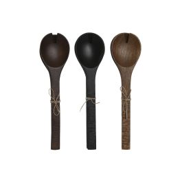 Utensilios Colonial DKD Home Decor Negro Marron 2 x 8 x 30 cm Set de 2 (3 Unidades)