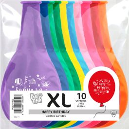 Party Time Globos XL de Látex Happy Birthday - Pack de 10