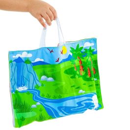 MOLTO Tapiz de Tela Dinosaurios Jurasicos +12 Meses - Se Convierte en Bolsa Guarda Dinosaurios - 40x6x28cm