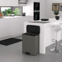 Curver CUR3253921128002 Cubo de Basura Rectangular Deco Bin Gran Capacidad 65L Antracita 49x32x61 cm