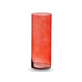 Jarrón de Cristal Cilíndrico 15 cm Diámetro x 40 cm Alto Color Teja - Giftdecor Jarrón de Cristal Cilíndrico 15 cm Diámetro x 40 cm Alto Color Teja - Giftdecor