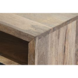 DKD Home Decor Mesa Centro con 3 Cajones, Madera de Mango y Metal, Color Negro y Marrón Claro, 120x60x45 cm