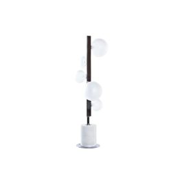 DKD Home Decor Lámpara Sobremesa Moderna con 5 Bolas, Mármol y Cristal, Blanco Plateado, 68 cm Alto, 5 Bombillas G4