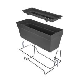 Elho Macetero Jardinera Loft Urban Allin1 con Soporte Integrado para Balcón y Sistema de Autorriego | 50 cm Gris Antracita