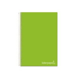 Cuaderno Espiral Liderpapel A4 Micro Jolly Tapa Forrada 140H 75 gr Cuadro 5 mm 5 Bandas 4 Taladros Color Verde