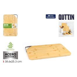 Tabla de cortar bambú y metal Quttin 38.6x25.3x1.5 cm - Inde (8 Unidades)