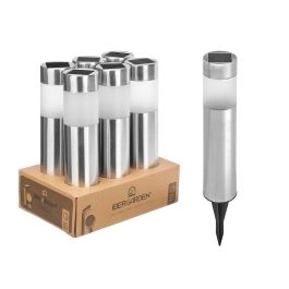 Baliza Solar Acero Ibergarden 6x27x6 cm, Blanco/Plata, Panel Solar 2V (12 Unidades) Precio: 34.78999986. SKU: S3601095