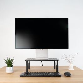TooQ TQMR086 Soporte Monitor de Escritorio Ergonómico para 1 Pantalla, 20 kg, Altura Ajustable 100-140 mm, Plástico/Acero Negro
