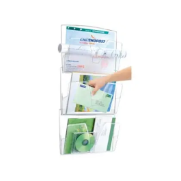 Cep Expositor Mural de Pared 3 bandejas DIN A4 Transparente 361x86x718 mm Precio: 42.89000001. SKU: B1B8YFA78H