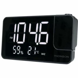 Radio reloj proyector - THOMSON - Negro - Radio FM, Temperatura, Humedad, Alarma dual, USB-C, Fuente de alimentación 230V