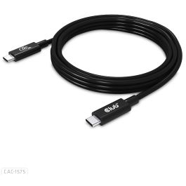Club 3D CAC-1575 Cable USB 4 Tipo C a USB C, 240W PD, 20Gbps, 4K, 2m Macho a Macho Negro