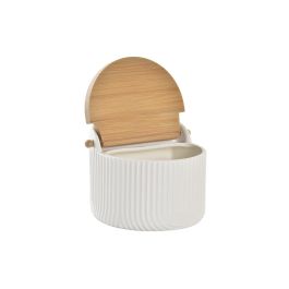 Salero con Tapa DKD Home Decor 12 x 10 x 11 cm Natural Porcelana Blanco